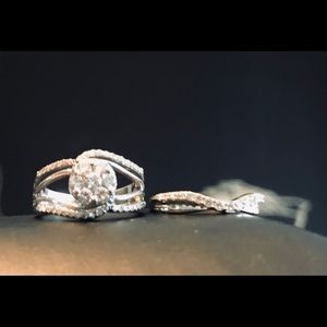 Diamond ring engagement/wedding set women’s size 7
